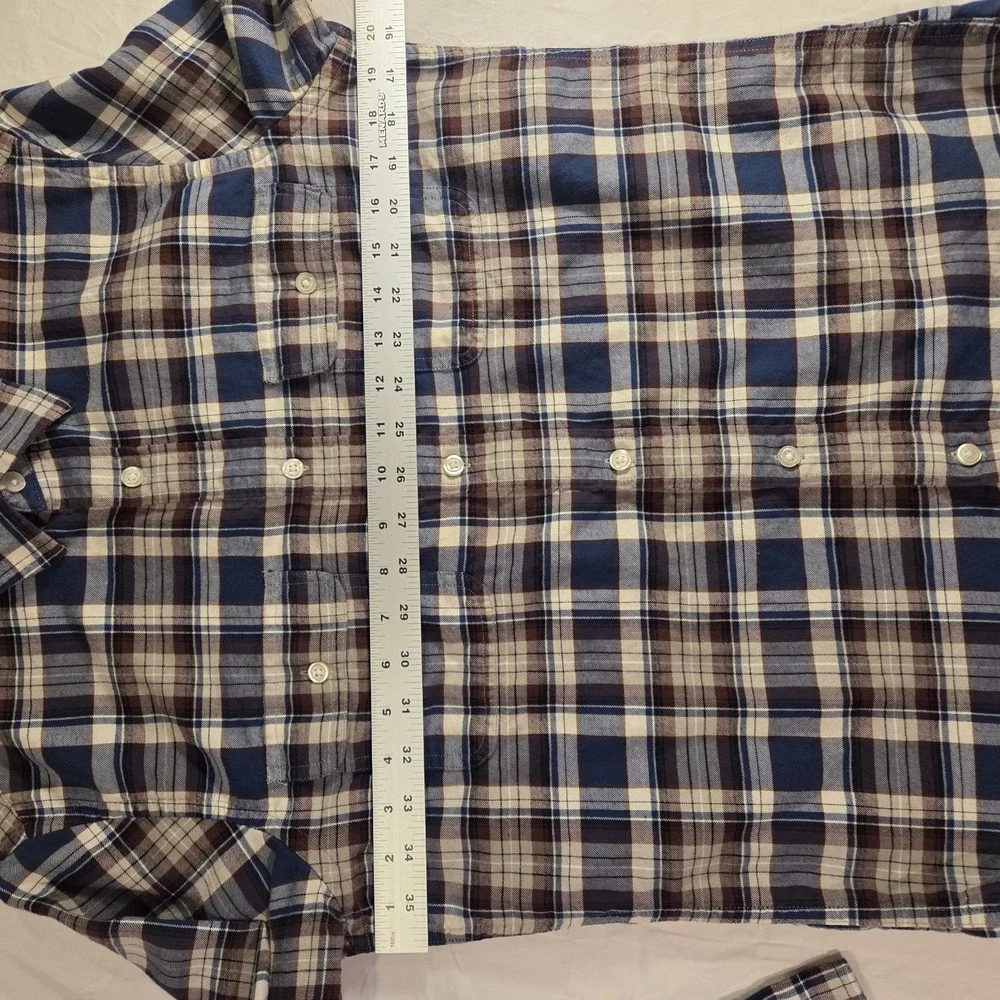 Banana Republic Men's Lightweight Flannel Plaid‎ Shirt 100% Cotton, Size S